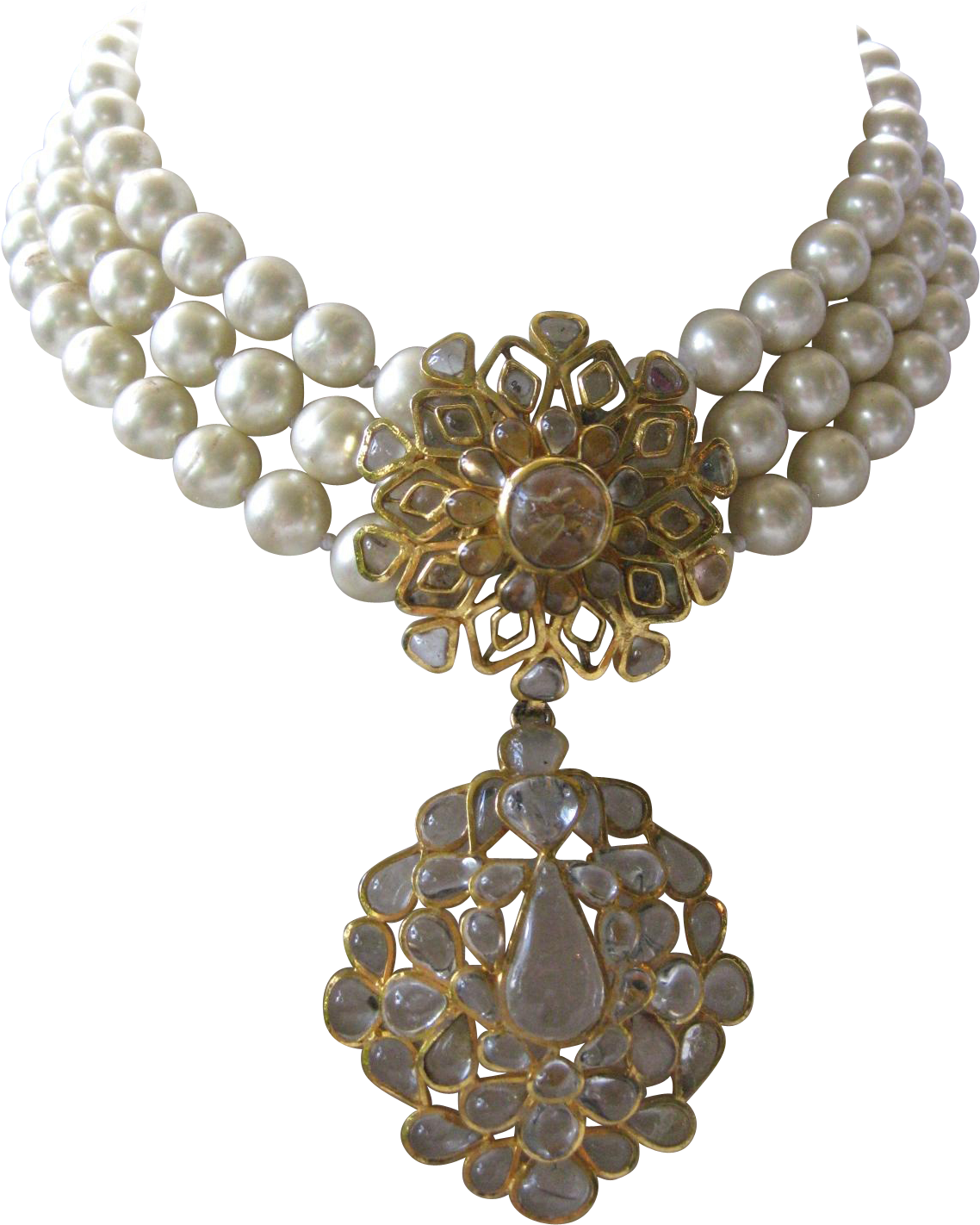 Chanel Poured Clear Glass Centerpiece & Glass Pearls - Glass And Pearl Png (1421x1421), Png Download