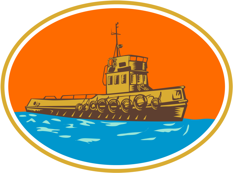 Tugboat Tug Towboat Woodcut Example Image - Tugboat (1200x800), Png Download