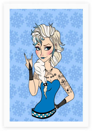 Punk Rock Ice Queen Parody Poster - Punk Rock Elsa (484x484), Png Download