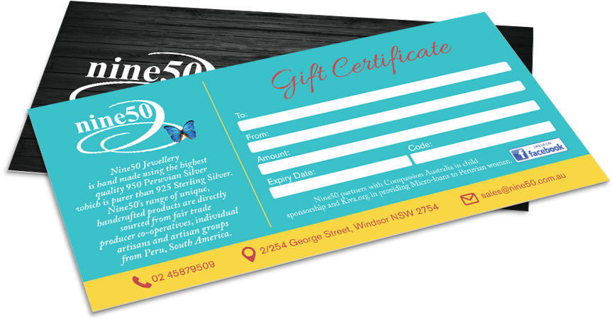 Gift Certificate Design For Nine50 - Flyer (1000x577), Png Download