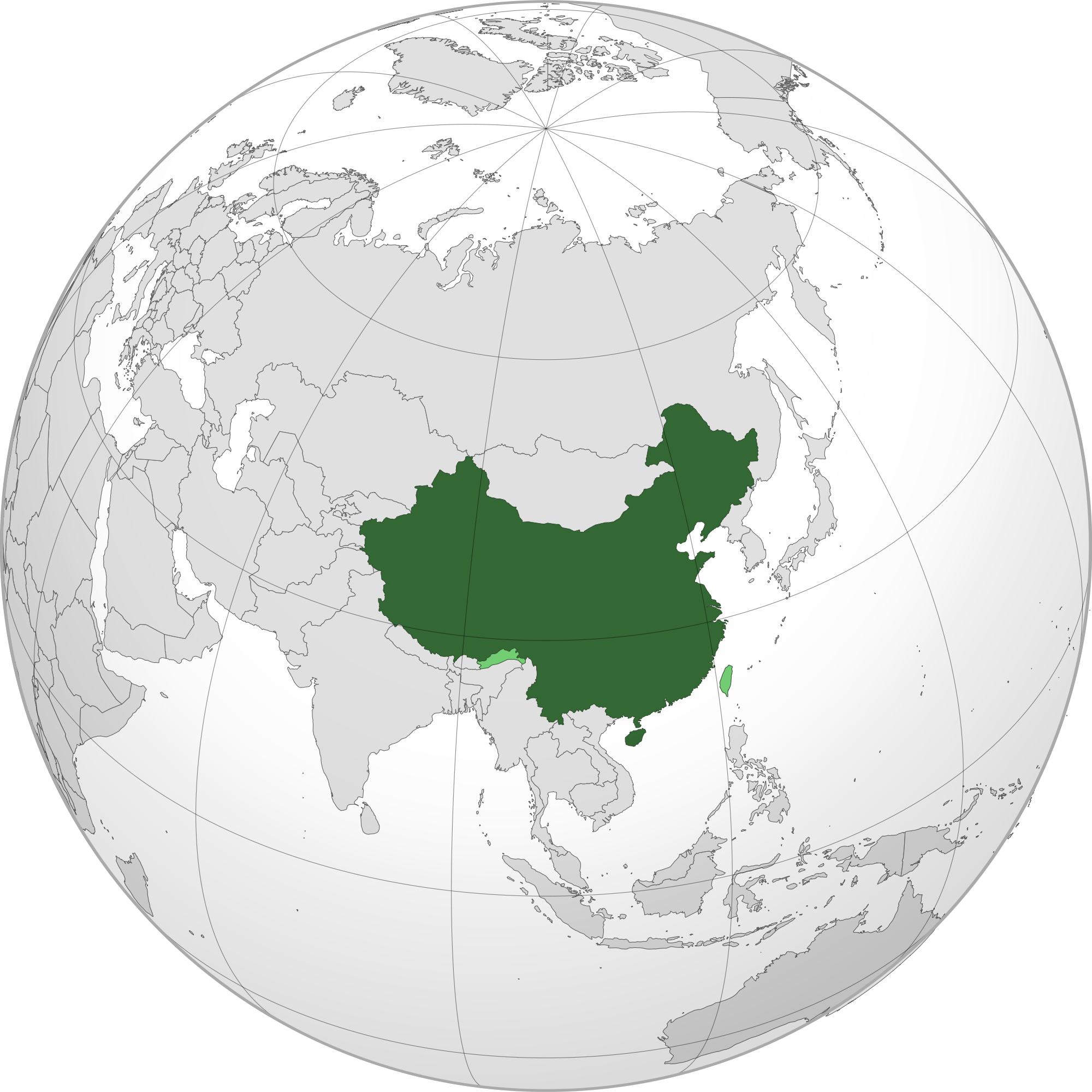 World Map China Location Of The In - Китай Географско Положение (2000x2000), Png Download