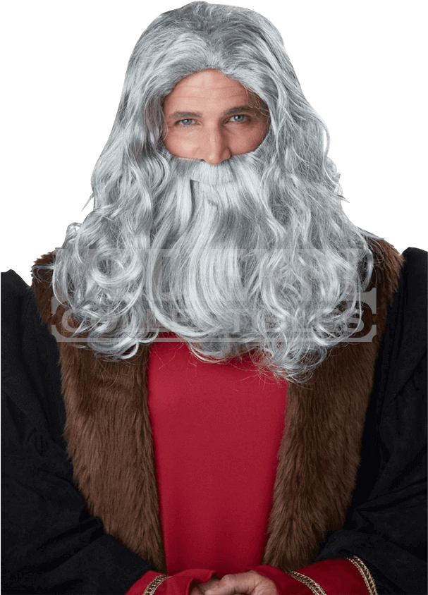 Renaissance Man Wig And Beard - Leonardo Da Vinci Men's Grey Wig And Beard (850x850), Png Download