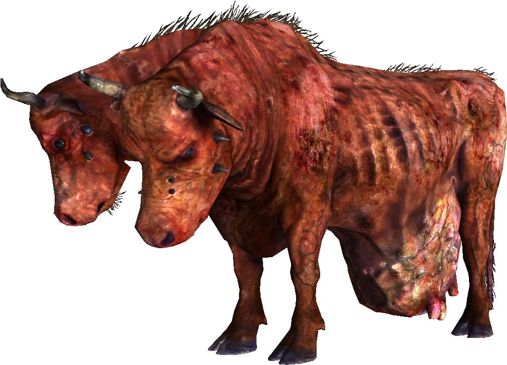 Fallout New Vegas Brahmin (1095x806), Png Download