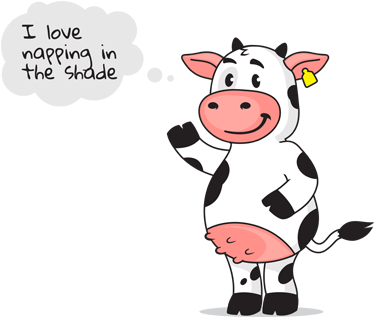 Animal Care - Cow - Cow Cartoon Standing Png (392x323), Png Download