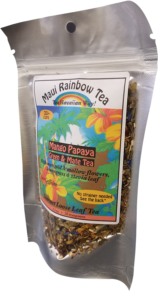 Maui Tea Mango Papaya Green & Mate Tea - Watermelon (565x987), Png Download