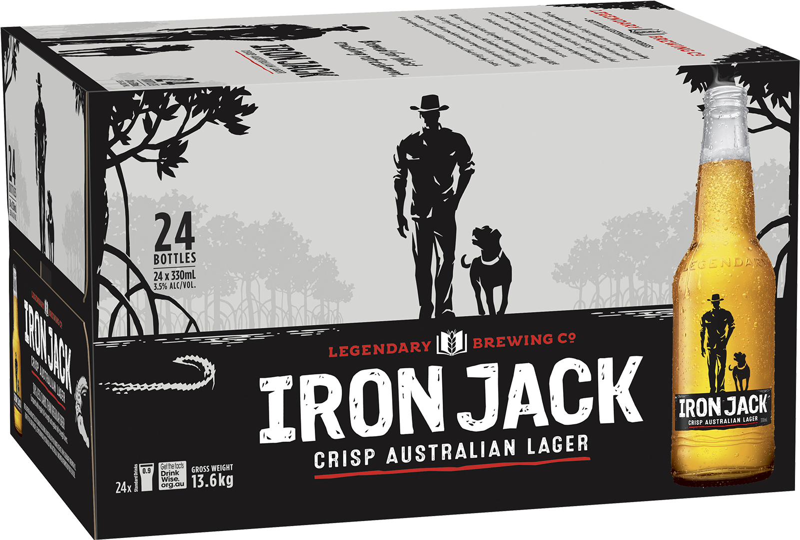 Iron Jack Bottles 24 Case - Iron Jack Full Strength Lager (1600x2000), Png Download