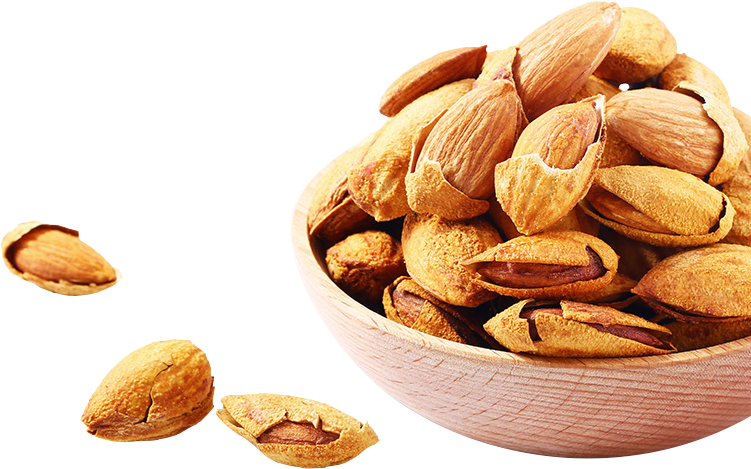 Almond Snack Scattered Transprent - Nut (790x498), Png Download