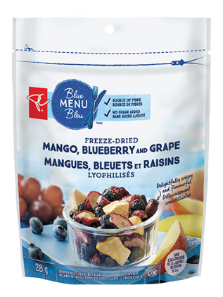Pc Blue Menu Mango, Blueberry And Grape Crispy Freeze-dried - President's Choice (420x420), Png Download