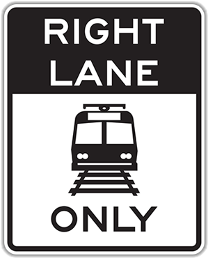 R15-4a Light Rail Only Right Lane - Accuform Lane Only (tram / Train Symbol) (frr738dp) (400x400), Png Download