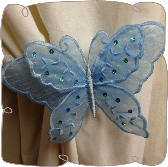 Organza Lace Butterfly - 3d Lace Embroidery Butterfly Design (580x580), Png Download