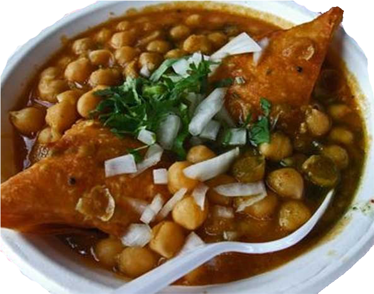 Samosa Channa 1 Plate - Indian Cuisine (800x800), Png Download