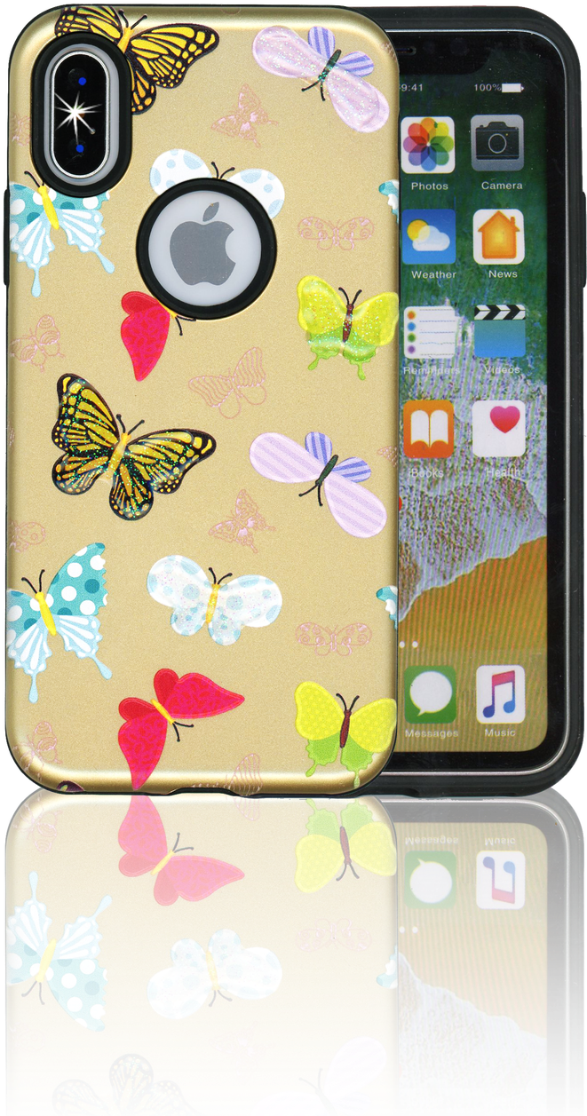 Iphone X/10/xs Mm 3d Butterfly - Iphone (666x1280), Png Download
