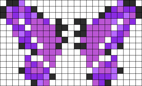 3d Purple Butterfly Perler Bead Pattern / Bead Sprite - Perler Beads Patterns Butterfly (484x295), Png Download