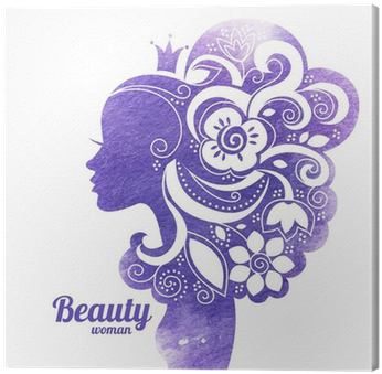 Watercolor Beautiful Woman Silhouette With Flowers - Play: How Filipino Women Co-create Empowerment In Social (400x400), Png Download