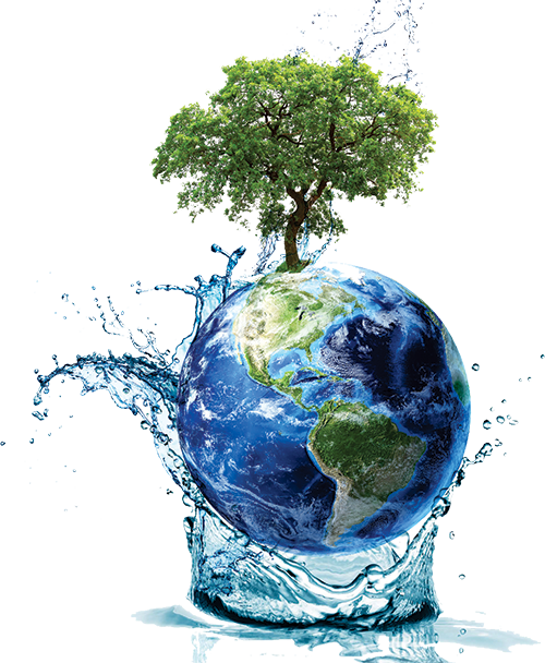 Wastewater Treatment Plant - 3d Rendering Of Planet Earth Centered On North America (500x608), Png Download