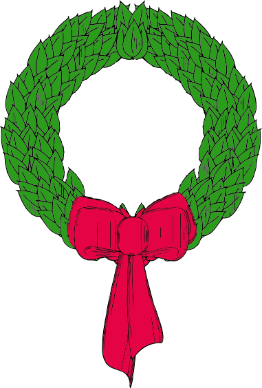 Bell Clipart Transparent Background - Christmas Wreath Clip Art (381x564), Png Download