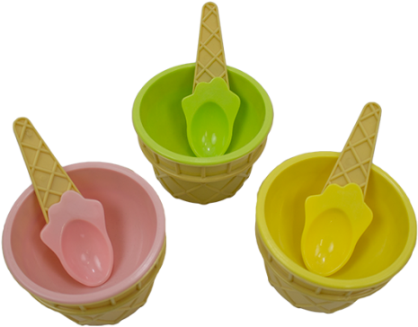 Kitchen Collection Ice Cream Bowl & Spoon 08460 (700x466), Png Download