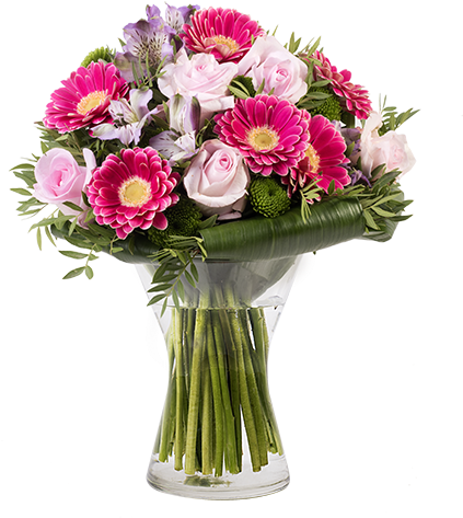 Roses And Gerberas - Flower Bouquet (480x480), Png Download
