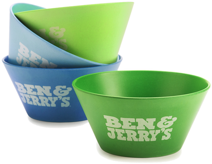 Ben & Jerry's Bamboo Bowls - Greenco Vibrant Colors Ice Cream Dessert Bowls And (500x500), Png Download