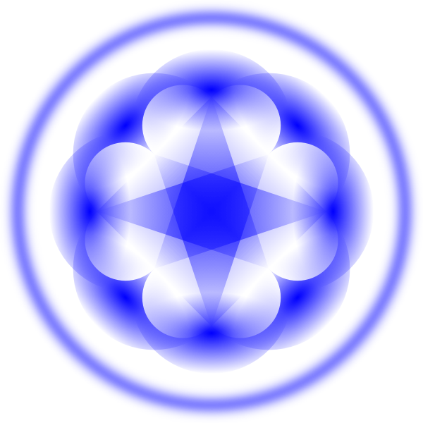 How To Set Use Blue Flower Design Svg Vector (600x600), Png Download