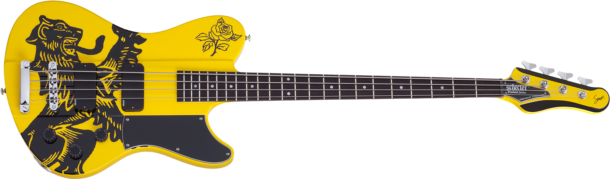 Simon Gallup Ultra Spitfire Bass - Ibanez Gsr200pw Electric Bass Guitar Pearl White Finish (2000x640), Png Download