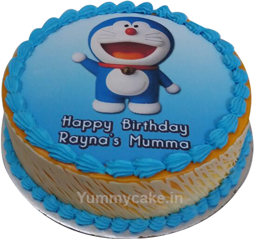 Doraemon Birthday Cake, Doraemon Cake Online Delivery - Cartoon Birthday Cake Real (500x500), Png Download