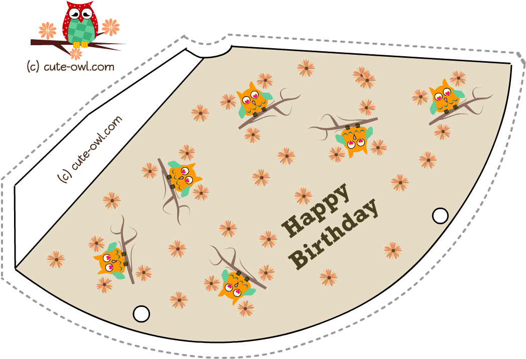 Birthday Party Hat Featuring Cute Orange Owl - World's Best Builder Happy Birthday Card (1100x800), Png Download