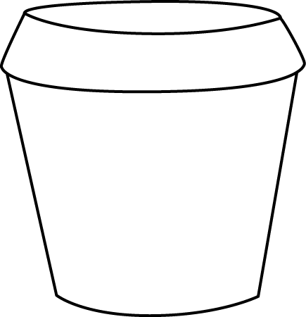 Black And White Flower Pot - Black And White Pot (435x450), Png Download