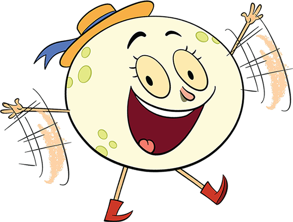 Luna The Moon Waves Happily At You While Walking On - Moon (600x454), Png Download