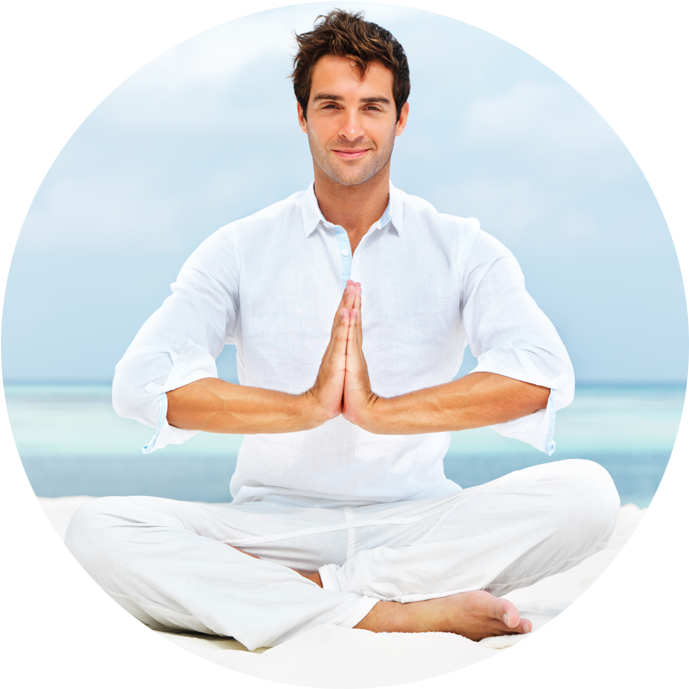 Namaste-man - Happy Yoga Day 2018 (700x700), Png Download