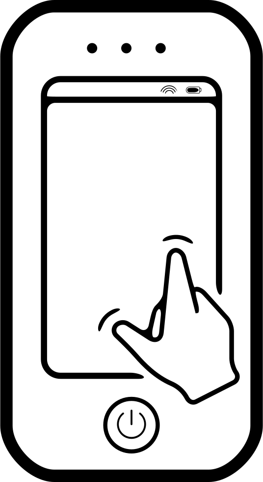 Hand On Mobile Phone Touching Screen Comments - Pantalla Tactil Para Dibujar (536x980), Png Download