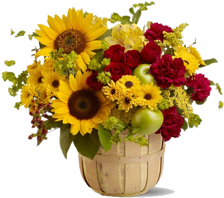 Sunflower Bouquet Png - Will You Be My Hostess?/sunflowers Card (445x417), Png Download