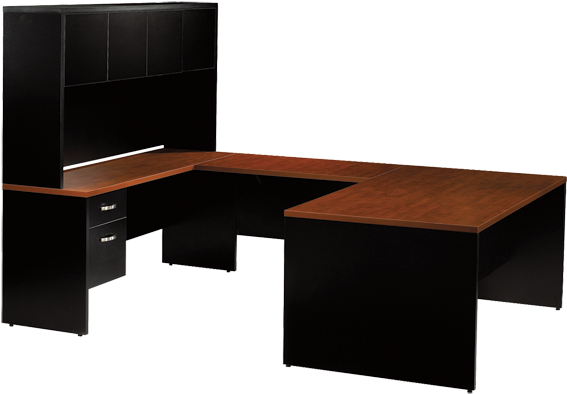Studio C Executive U Left W/ Hutch - Computer Desk (718x410), Png Download