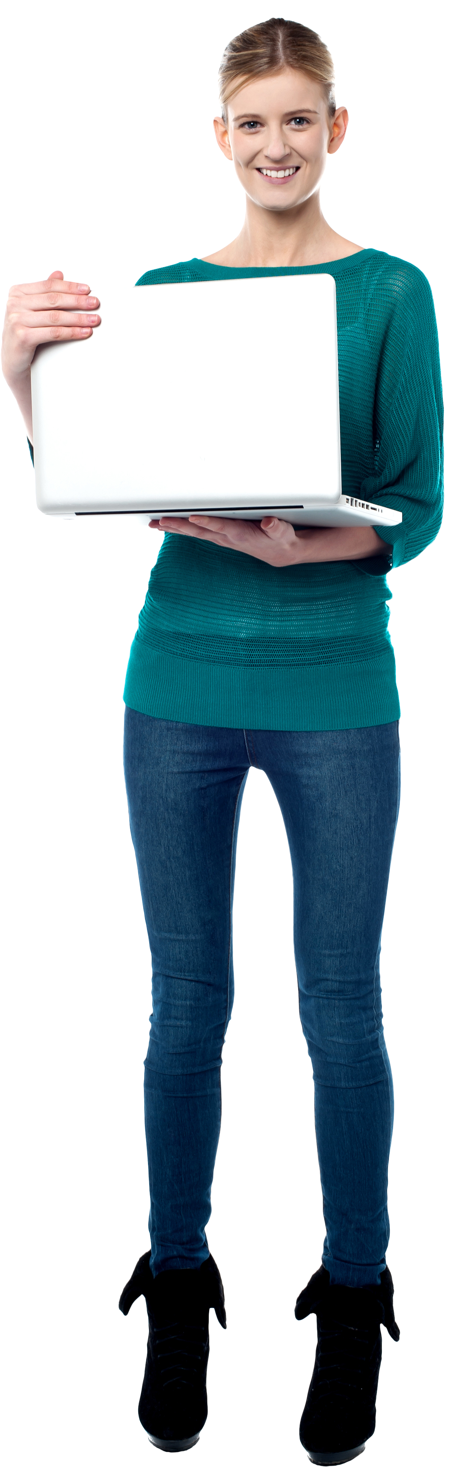 Girl With Laptop Png Image (3200x4809), Png Download