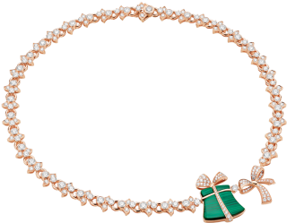 Festa 18 Kt Rose Gold Necklace Set With Malachite Elements - Bracelet (440x343), Png Download
