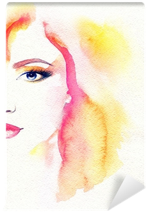 Woman Portrait - Poster: Ismagilova's Woman Portrait .abstract Watercolor (400x400), Png Download