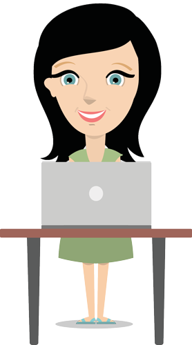 Girl Laptop1 - Girl Using Laptop Icon (278x500), Png Download