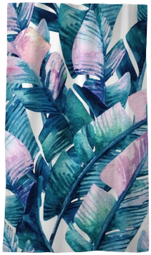 Watercolor Banana Leaf Seamless Pattern - Banana (400x400), Png Download