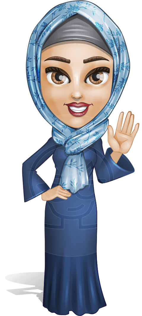 Jumanah As A Silver Pearl Female Arab - Arab Character Vector Toon (691x1060), Png Download