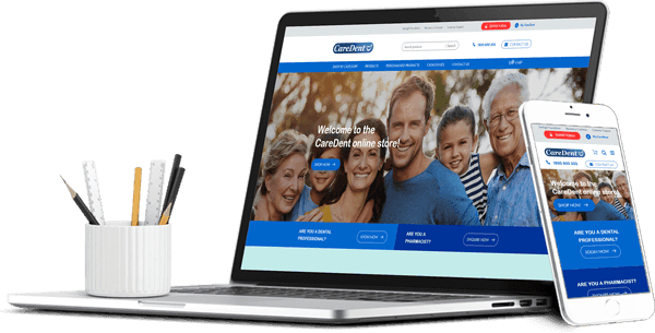 Caredent - Web Design (600x305), Png Download