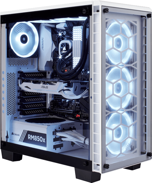 Intel Z370 Tower Desktop Pc - Corsair Crystal 460x White (700x700), Png Download