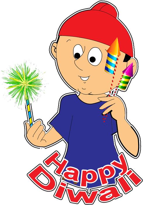 0 Download - Diwali Funny Cartoon Stickers (591x796), Png Download