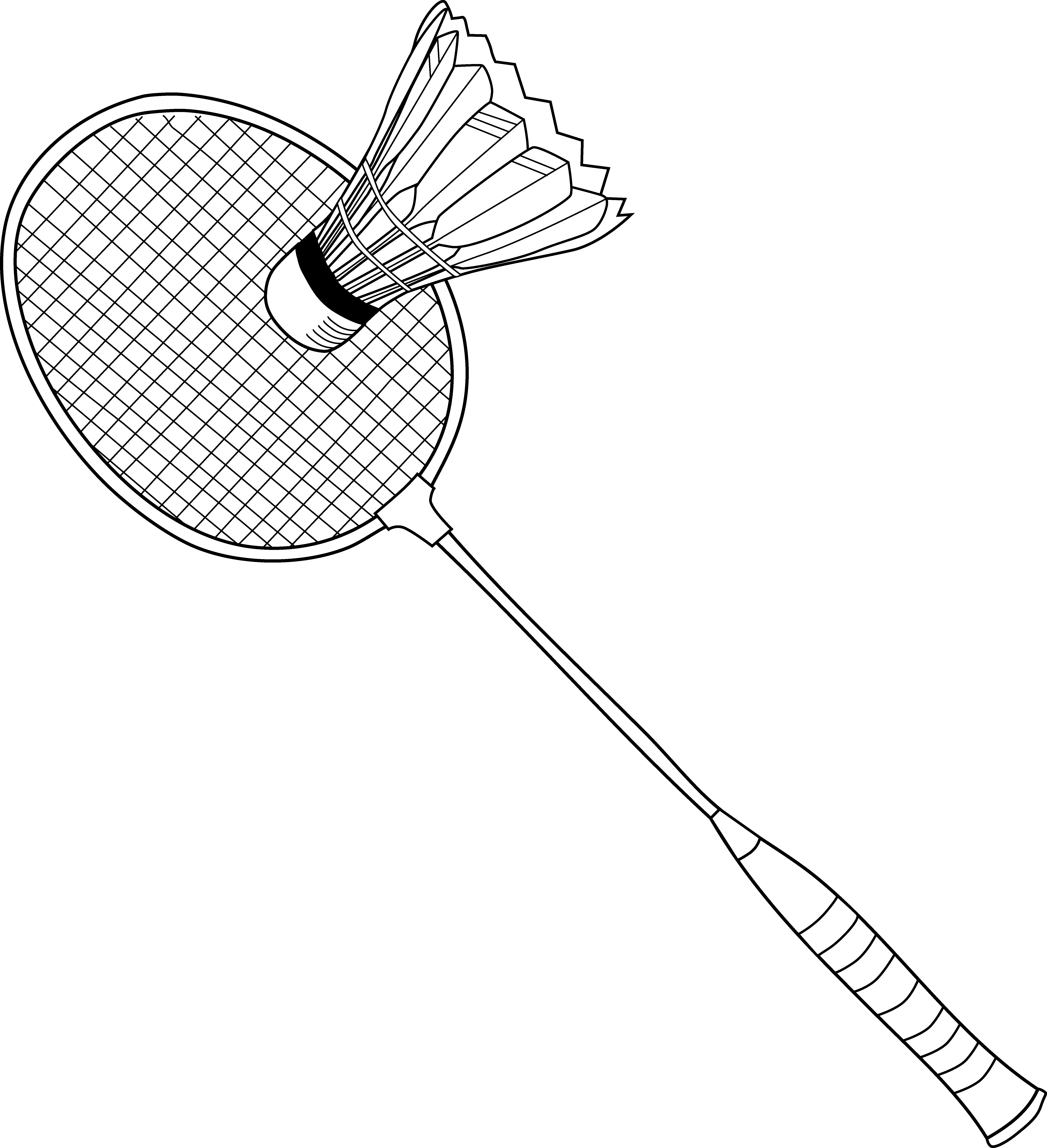 Badminton Coloring Page (5890x6455), Png Download