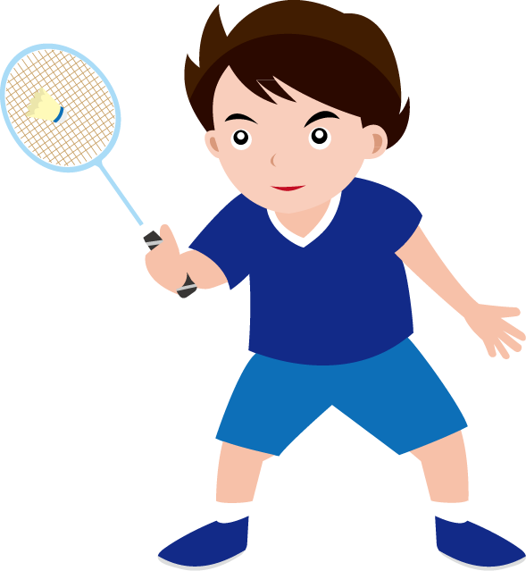 Badminton Clipart Badminton Player - Playing Badminton Clipart Boy (589x639), Png Download