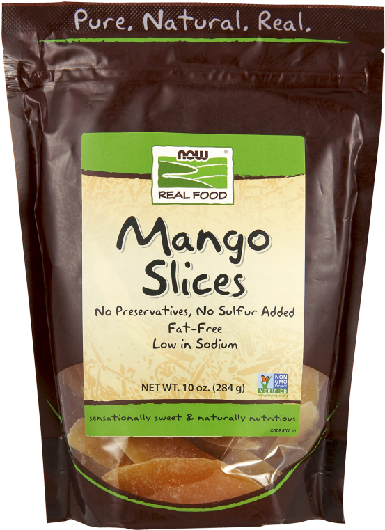 Mango Slices - Now Foods, Real Food, Mango Slices, 10 Oz (284 G) (620x829), Png Download