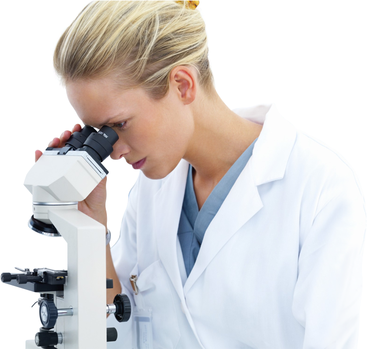 Welcome To Your New Mushroom Source For Viable-grade - Girl With Microscope Png (760x698), Png Download