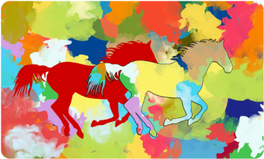Horse Galloping Out Of Colorful Splash Doormat - Sommer-farbbunter Spritzen-entwurf Dekokissen (500x500), Png Download