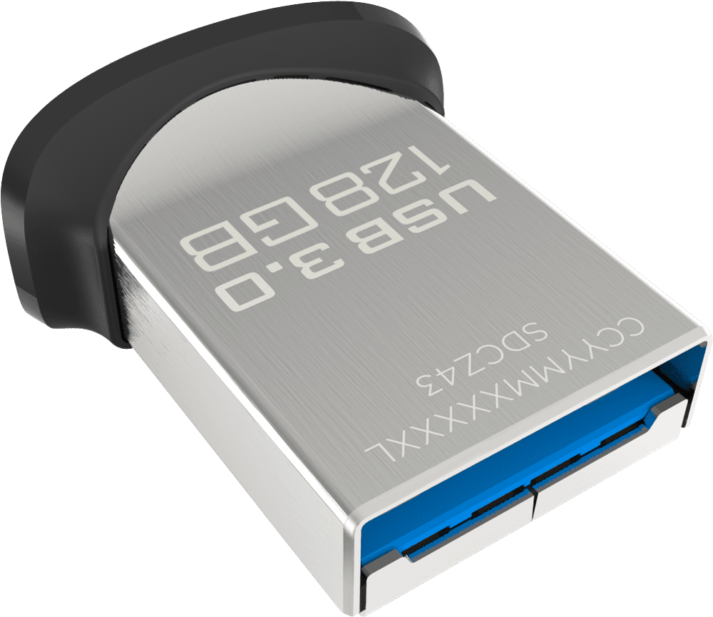 Sandisk Ultra Fit™ Usb - Sandisk Sdcz43-128g-g46 128gb, Ultra Fit, Usb 3.0 Flash (1000x1000), Png Download