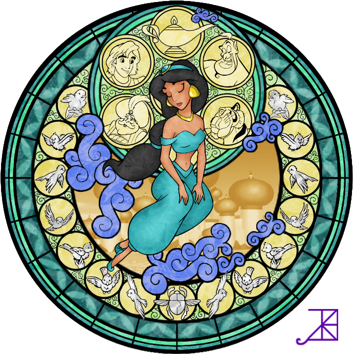 Disney Princess Images Jasmine Stained Glass Hd Wallpaper - Jasmine Stained Glass (720x720), Png Download