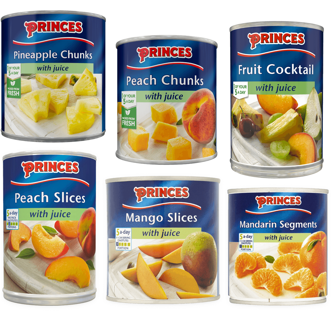 6 Tins - Princes Mandarins In Juice 298g (1350x1313), Png Download